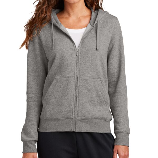 Ladies Club Fleece Sleeve Swoosh Full Zip Hoodie Thumbnail